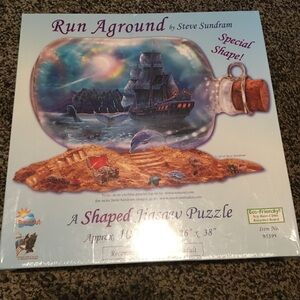 Run Aground Shaped Jigsaw Puzzle - Blue and Brown